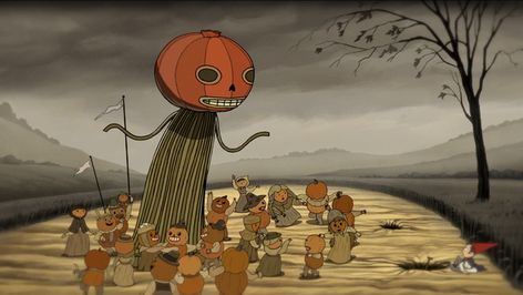 Over the Garden Wall, "Hard Times at the Huskin' Bee" (Season 1, Episode 2) Autumn Tale, Pumpkin People, Autumn In New York, Walled Garden, Over The Garden Wall, Halloween Wallpaper, Gravity Falls, Cozy Fall, Stop Motion