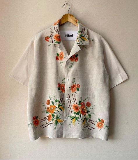 Half Shirt, Gender Fluid Fashion, Clothes Embroidery Diy, Trendy Shirt Designs, Men Stylish Dress, Mens Outfit Inspiration, Embroidery On Clothes, Mode Casual, Cool Outfits For Men