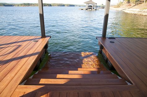 Lake House Dock, Lakehouse Ideas, Lake Dock, Lake Keowee, Lakefront Living, Lakeside Living, Lake Living, Lake Beach, Dream Cottage