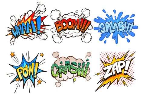 Cartoon Sound Effects, Comic Sound Effects, Best Comic Books, Cartoon Clip, Comic Book Pages, Vintage Comic Books, Vector Cartoon, Retro Comic, Envato Elements