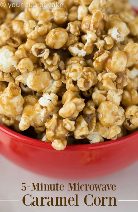 Easy Caramel Corn in the Microwave! It's the soft kind, my favorite! Carmel Corn Recipe, Easy Caramel Corn, Microwave Caramel Popcorn, Caramel Corn Easy, Microwave Caramel Corn, Microwave Caramels, Popcorn Recipes Easy, Caramel Corn Recipes, Easy Caramel