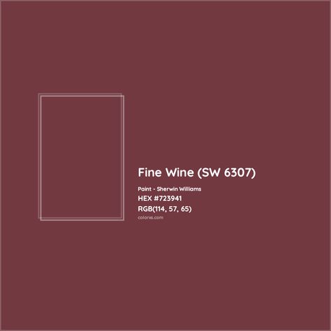 Sherwin Williams Fine Wine (SW 6307) Paint color codes, similar paints and colors Fine Wine Sherwin Williams, Sherwin Williams Fine Wine, Sherwin William, Analogous Color Scheme, Paint Color Codes, Rgb Color Codes, Hexadecimal Color, Choosing Paint Colours, Rgb Color Wheel