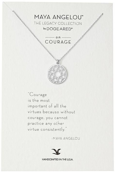 Dogeared "Maya Angelou" Courage Is The Most Important Courage Sterling Silver Pendant Necklace, 18": Dogeared: Amazon.ca: Jewelry Sterling Necklaces, Maya Angelou, Sterling Silver Necklace Pendants, Gold Pendant Necklace, Silver Pendant Necklace, Sterling Silver Pendant, Cute Jewelry, Gold Pendant, Sterling Silver Pendants