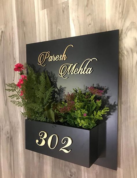 Door Nameplates, Nameplates Mumbai, Designer Nameplates. Designer Name Plate, Home Number Plate Design, Nameplates Design Ideas For Home Indian, Name Plate Wall Design, Modern Name Plate Design, Front Door Name Plate, Name Plate Design House Modern, Home Name Plates Ideas Entrance, Diy Name Plates For Door