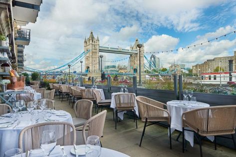 London’s Best Outdoor Restaurants for 2019 Riverside Restaurant, Romantic Restaurant, Rooftop Restaurant, French Restaurants, London Restaurants, Outdoor Restaurant, Things To Do In London, London Bridge, Tower Of London