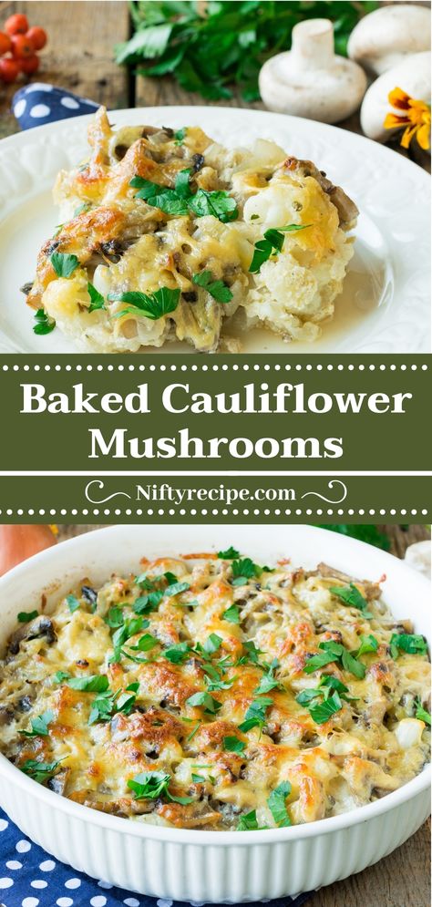 Mushroom Coliflower Recipes, Broccoli Cauliflower Mushroom Recipe, Cauliflower Mushroom Casserole, Califlower Recipes Mushroom, Mushroom And Cauliflower Recipes, Mushrooms And Cauliflower Recipes, Fish And Mushroom Recipe, Cauliflower And Mushroom Recipes, Cauliflower Mushroom Recipes