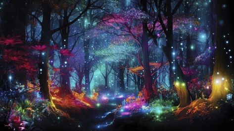 Scenery Night, Mysterious Background, Pinky Wallpaper, Forest At Night, Crystal Cave, Night Forest, Night Landscape, Big Tree, Enchanted Garden