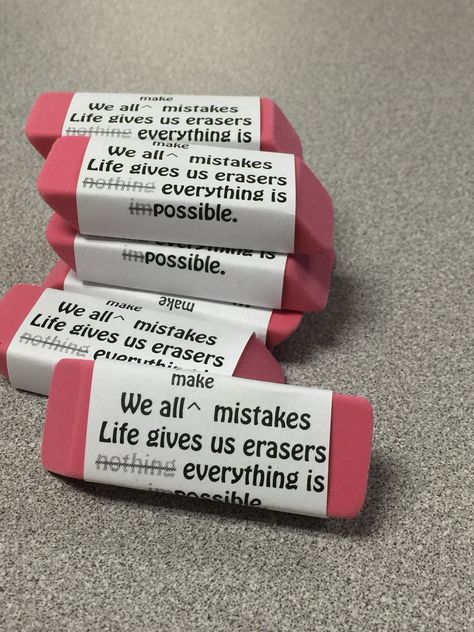 Eraser Gifts For Students, Easter Crossword, Emmaus Agape, Teacher Vision Board, Im Possible, Teacher Classroom Posters, Candy Messages, Presents For Students, Teaching Displays