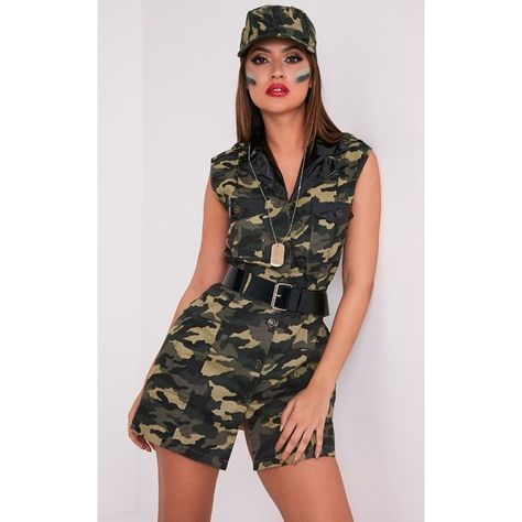 Army Clothes For Women, Army Girl Fancy Dress, Clothes For Women Dresses, Army Fancy Dress, Camo Costume, Army Outfit, Army Dress, Army Clothes, Military Dresses