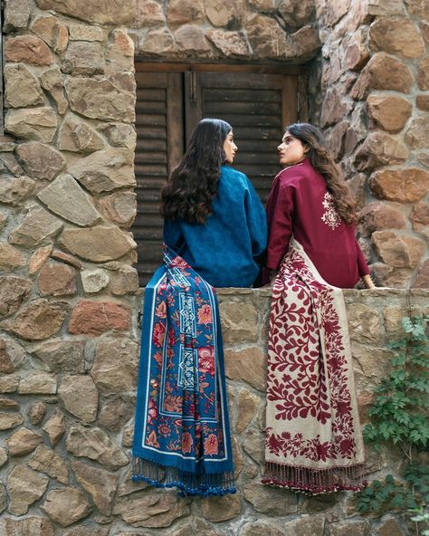 Sapphire | UNSTITCHED – WINTER Style statement shawls this winter with these unstitched, jacquard and khaddar outfits. Product Code:… | Instagram Indian Winter Outfits Women, Indian Winter Aesthetic, Desi Winter Outfits, Udaipur Photos, Shawl Photoshoot, Shawl Styling, Thread Photography, Pakistan Aesthetic, Indian Wedding Aesthetic