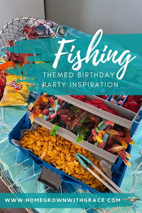 Reef Scape, Kids Fishing Birthday Party, Fishing Party Food, Fishing Birthday Theme, Fishing Theme Cake, Tomato Cake, Fishing Baby Shower Theme, Fishing Baby Shower, Fishing Theme Birthday