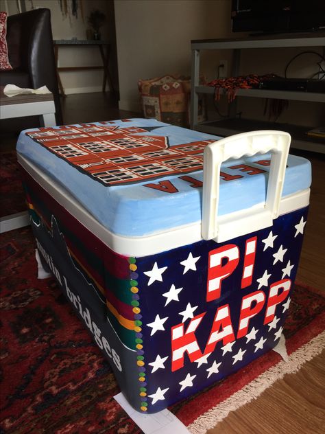 Pi Kapp Frat Cooler, New Orleans Formal Cooler, Frat Coolers Ideas Formal, Formals Cooler, Frat Coolers Formal, Cooler Ideas Fraternity, Hippie Crafts Diy, Beach Weekend Cooler, Cooler Formal