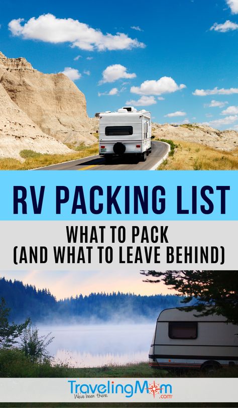 This printable packing list is perfect for RV and camping travel. It's tempting to want to bring it all in the trailer but this list will narrow down exactly what to bring (and what to leave at home). #TMOM #RV #Camping #Trailer | TravelingMom Rv Roadtrip, Rv Packing List, Camping Hack, Rv Checklist, Car Living, Rv Camping Tips, Camper Organization, Trailer Camping, Rv Trip