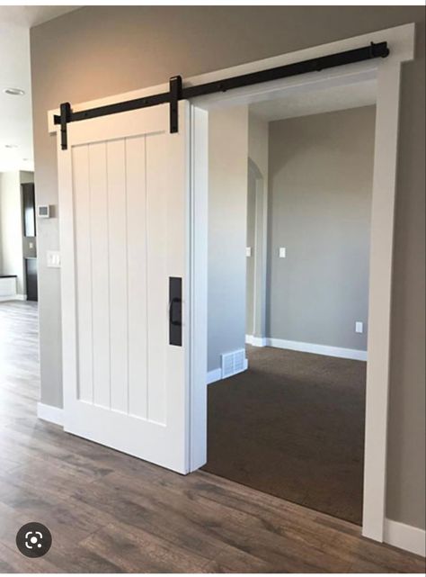 Replacing Closet Doors, Barn Door Bedroom, Bedroom Barn Door, White Barn Door, Door Bedroom, Barn Door Closet, Door Plan, Barn Style Doors, Barn Door Designs