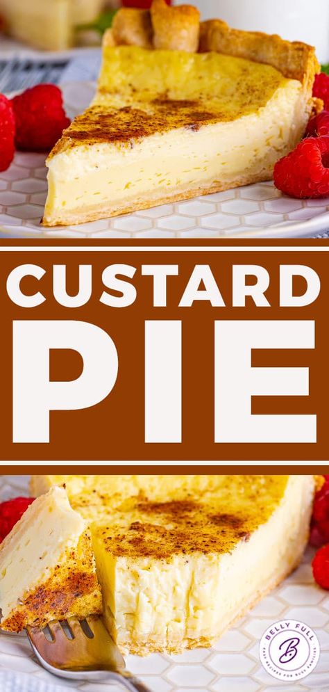 Egg Custard Pie Recipe - Belly Full Custer Pie, Old Fashioned Custard Pie, Old Fashioned Custard, Egg Custard Pie, Custard Pie Recipe, Whoopie Pie, Custard Recipes, Egg Custard, Filipino Desserts