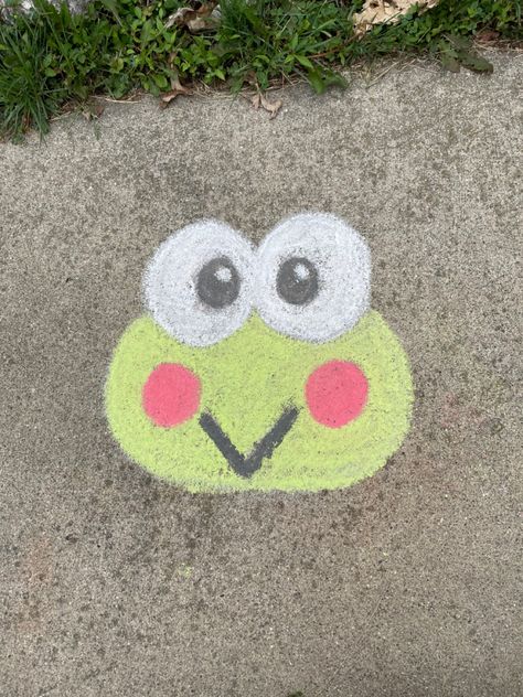 Chalk Animals Easy, Small Chalk Art, Easy Chalk Ideas Sidewalk, Drawing Chalk Ideas, Calk Art Easy, Chalk Inspo Easy, Sidewalk Chalk Art Ideas Easy, Easy Things To Draw With Chalk, Stuff To Draw With Chalk