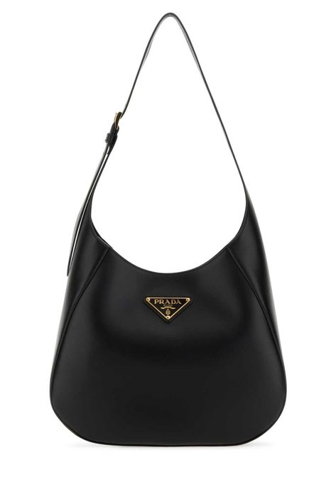 Discover great products at the best prices at Dealmoon. Prada Logo Plaque Medium Hobo Bag. Price:$3051.58 at CETTIRE Prada Bucket Bag, Prada Hobo Bag, Prada Fashion, Black Leather Shoulder Bag, Prada Logo, Leather Shoulder Handbags, Woman Bags Handbags, Prada Handbags, Sneaker Wedge