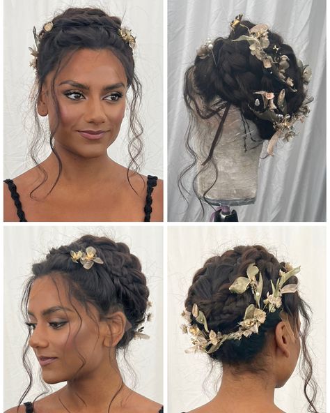 Bridgerton Wedding Hairstyles, Kate Bridgerton Hair, Bridgerton Hair And Makeup, Kate Sharma Hairstyles, Roses In Hair Hairstyles, Kate Bridgerton Season 3, Bridgerton Hair Styles, Kate Sharma Hair, Hairstyles Bridgerton