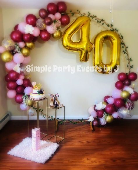 Birthday Balloon Decor, 40th Birthday Balloons, Balloon Decor, Ring Stand, Party Event, 40th Birthday, Birthday Balloons, Balloon Decorations, Baby Mobile