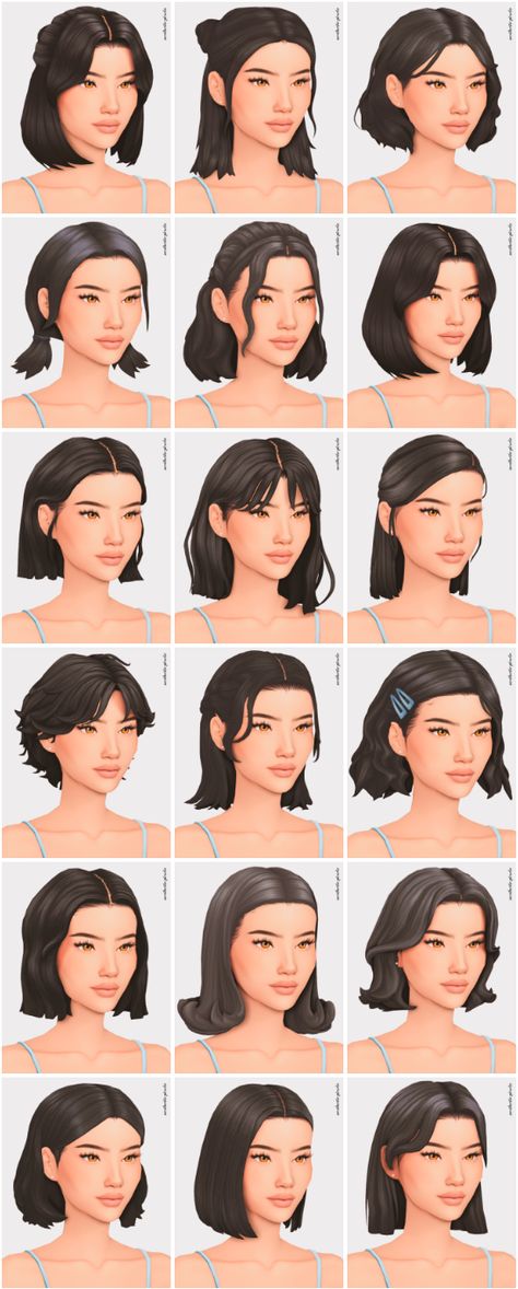 Sims 4 Cc Womens Short Hair, Sims 4 Mm Cc Short Female Hair, Sims 4 Cc Lookbooks Hair, Indie Sims 4 Cc, Ts4 Bob Hair Cc, Sims 4 Bob Hair Cc Maxis Match, Sims 4 Cc Bob Hair, Short Female Hair Cc Sims 4, Sims 4 Maxis Match Bob Hair