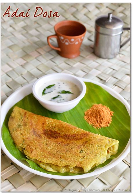 Oats Adai (Oats Lentils Pancakes) | Oats Breakfast Recipes - Sharmis Passions Lentils Pancakes, Lentil Crepes, Milagai Podi Recipe, Adai Dosa Recipe, Pancakes Oats, Indian Dosa Recipe, Rice Dosa, Instant Dosa Recipe, Dosa Recipes