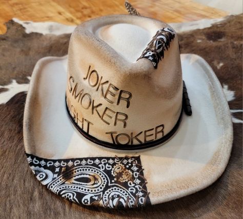 Pyrography Hats, Felt Burning, Hat Burning Ideas, Hat Customization, Burning Hats, Decorated Hats, Hand Painted Hats, Man Hats, Burned Hats