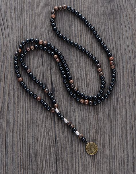 Cheap men necklace, Buy Quality men jewelry directly from China wooden jewelry Suppliers: Men Necklace Quality 6MM Black Agate Wood Beads with Tree Pendant Mens Rosary Necklace Wooden Beads Mens jewelry Mens Rosary Necklace, Black Gemstone Necklace, Mens Rosary, Yoga Necklace, Rosary Necklace, Mala Necklace, Tree Pendant, Antique Engagement Rings, Black Agate