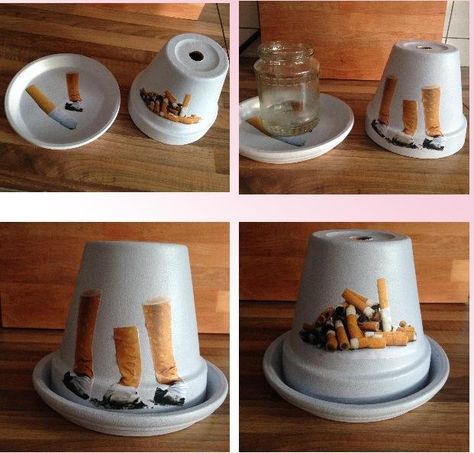 Outdoor Ashtray Diy, Diy Ash Tray Ideas, Ash Tray Diy Outdoor, Diy Outdoor Ashtray Ideas, Outdoor Ashtray Ideas, Diy Ashtray Homemade, Outdoor Yard Ideas, Outdoor Ashtray, Flower Pot Crafts