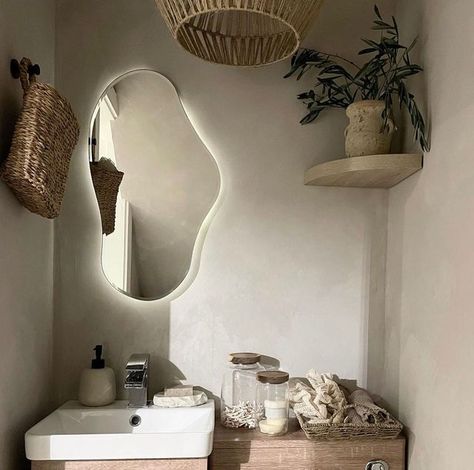 Kalklitir on Instagram: "We hope you are having a good start of the week 🤍🌾 Todays beautiful photo is from @joannes_home2 bathroom. She used Nudo Grigio for the walls 🙌 #kalklitirnudogrigio 🌿 VOC free & natural 🌿 lime wash paint in powder form 🌿 carbon neutral shipping 🌿 anti bacterial paint #kalklitir #limewash #limewashpaint #limepaint #greige #kalkverf #bathroom #bathroomdecor #bathroominspiration #homedecor #wallpaint .." Lime Wash Paint, Taupe Bathroom, Lime Wash Walls, Limewash Walls, Greige Walls, Lime Wash, Washing Walls, Lime Paint, Salon Suites