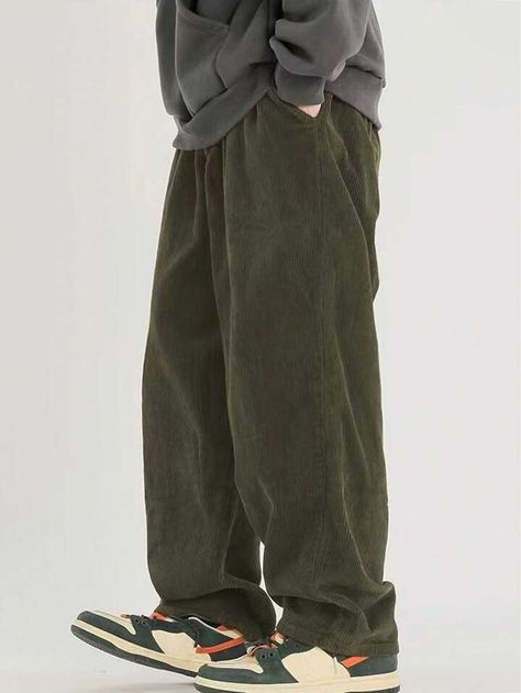 Wide Leg Trousers, Mens Fitness, Fashion Online Shop, Army Green, All Fashion, Leg Pants, Wide Leg Pants, Mens Pants, Going Out