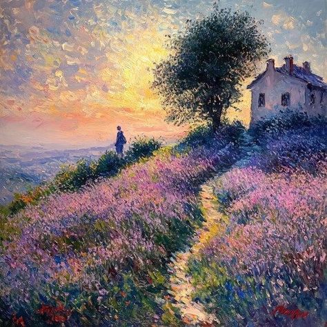 Stunning Canvas Print Inspired by Monet's Impressionism with Vivid Lavender Fields and Serene Landscape Home Decor by CustomCanvasCurators 🌿 Embrace the serene beauty of nature with this stunning canvas print inspired by the iconic Impressionist style of Claude Monet. 🎨 Let the vibrant lavender fields and tranquil scenery bring a sense of peace and harmony to your space. Perfect for adding a touch of artful elegance to any room! 🏡 #NatureInspired #ArtfulLiving #SereneDecor https://www.etsy.... Claude Monet Flowers, Impressionist Paintings Landscape, Claude Monet Paintings, Claude Monet Art, Serene Landscape, Monet Paintings, Impressionist Art, Impressionist Paintings, Lavender Fields