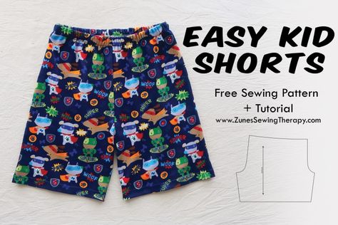 Kids Shorts with Free Sewing Pattern & Tutorial – Zune's Sewing Therapy Toddler Shorts Pattern Free Boy, Kids Shorts Pattern Free, Shorts Free Pattern, Toddler Shorts Pattern, Sewing For Boys, Boy Shorts Pattern, Shorts Pattern Sewing, Shorts Pattern Free, Boys Clothes Patterns