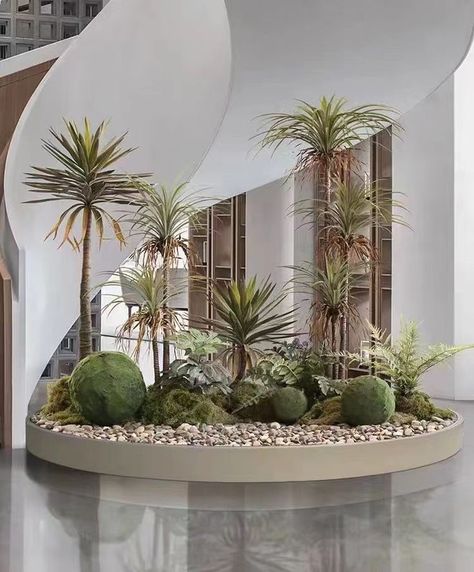 Home Interior Design 2023, Modern Indoor Plants, Indoor Plants Decor Ideas, 2023 Home Interior, Indoor Landscaping, Indoor Plants Decor, تحت الدرج, Interior Design Plants, White Bedroom Design