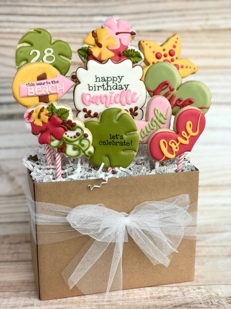 Cookie Arrangement Ideas, Cookies Bouquet Ideas, Cookie Bouquet Ideas Diy, How To Make A Cookie Bouquet, Biscuit Bouquet, Cookie Bouquet Ideas, Floral Cookie Bouquet, Birthday Cookie Bouquet, Cookie Arrangements