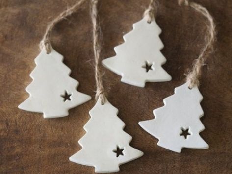 Clay Christmas Trees, Clay Tags, Chirstmas Decor, Clay Christmas Decorations, Ceramic Christmas Decorations, Scandinavian Christmas Decorations, Clay Christmas, Christmas Clay, Etsy Christmas