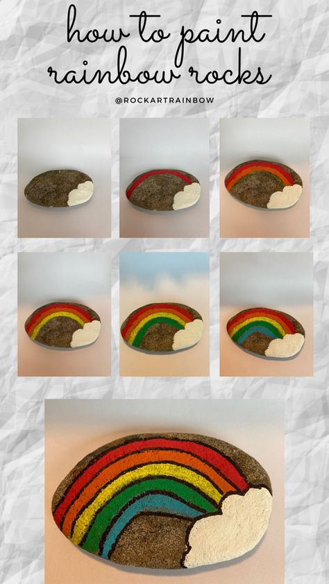 Stone Painting Rainbow, Rock Painting Rainbow, Rainbow Painted Rocks, Rainbow Rock Painting, Painting Clay, Kids Lab, Painting Rainbow, Painted Pebbles, Rock Painting Tutorial