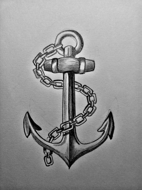 Anchor With Chain Tattoo, Anchor Tattoo Design For Men, Ancora Tattoo, Anchor Tattoo For Men, Navy Anchor Tattoos, Anchor Tattoo Ideas, Anchor Sketch, Anchor Compass Tattoo, Traditional Tattoo Black And White