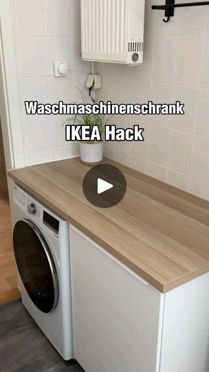 Laundry Ikea Cabinets, Diy Laundry Machine, Laundry Machine Cabinet, Ikea Washing Machine Cabinet, Washing Machine Cover Ideas, Washing Machine Cabinet Ideas, Metod Ikea Hack, Diy Washing Machine, Washing Machine Storage