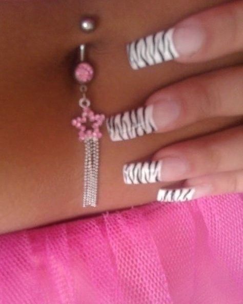 Trashy Y2k Nails, Trashy Nails, Scene Nails, Belly Piercing Jewelry, Cute Piercings, Y2k Nails, Really Cute Nails, Belly Button Piercing, Dream Nails