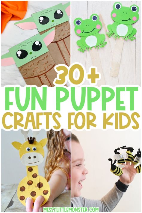 Diy Puppets For Kids, Puppets For Kids To Make, Puppet Crafts For Kids, Homemade Puppets, Diy Puppets, Make Paper Bag, Diy Puppet, Bird Puppet, Puppets For Kids