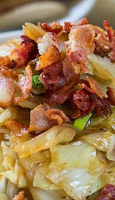 Sweet and Sour Cabbage with Bacon -The perfect combination of sweet, salty, and sour. Bacon Substitute, Cabbage With Bacon, Sweet And Sour Cabbage, Sour Cabbage, Shredded Cabbage, Cabbage And Bacon, Cooked Cabbage, Turkey Bacon, Sugar Substitute