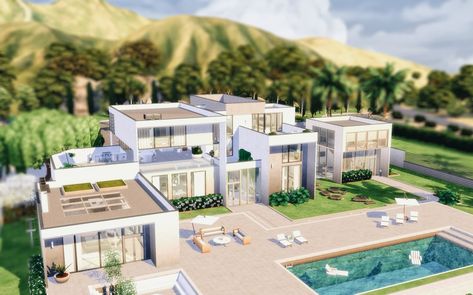 Private Cinema, Hollywood Mansion, Huge Mansions, Celebrity Mansions, Sims Freeplay Houses, Sims 4 House Plans, Sims 4 House Building, Sims 4 Body Mods, Dream Life House