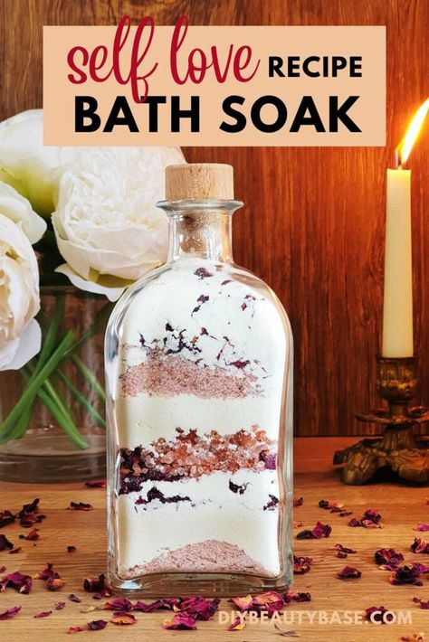 Self Love Bath, Bath Salts Diy Recipes, Bath Tea Recipe, Recipe With Milk, Diy Bath Soak, Milk Bath Recipe, Love Essential Oils, Bath Soak Recipe, Milk Bath Soak