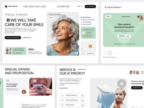 Clinic Website Design, Space Website, Dental Website, Dental Design, Design Ui, Coworking Space, Website Design Inspiration, Ux Ui, Landing Page Design