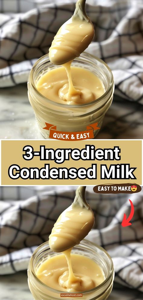 Unsweetened Condensed Milk Recipe, Homemade Condensed Milk Recipes, Sweet Condensed Milk Recipe Ideas, Home Made Condensed Milk Recipes, Homemade Sweetened Condensed Milk Recipe, Diy Condensed Milk, Condensed Milk Recipes Easy, Sugar Free Condensed Milk, Condensed Milk Recipes Desserts