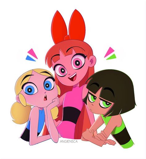 Three perfect (little?) girls 💚💗💙 • • • #ppg #fanart #photoshop Cartoon Characters, Twitter