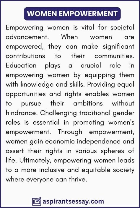 Article On Women Empowerment, Learn To Read English, English Conversation For Kids, Writing Comprehension, Essay Writing Examples, Project Cover, Writing Examples, English Grammar Notes, Study English Language