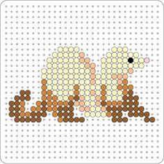 Ferret Perler Bead Patterns, Ferret Perler Beads, Ferret Cross Stitch, Madoka Perler Beads, Ferret Pixel Art, Fox Perler Bead Pattern, Perler Beads Animals, Animal Crossing Perler Beads, Aquabeads Templates