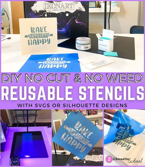 Stencil Making, Vinyl Projects Silhouette, Silhouette School Blog, Silhouette Cameo Crafts, Diy Screen Printing, Stencils For Wood Signs, Silhouette Curio, Silhouette School, Silhouette Cameo Tutorials