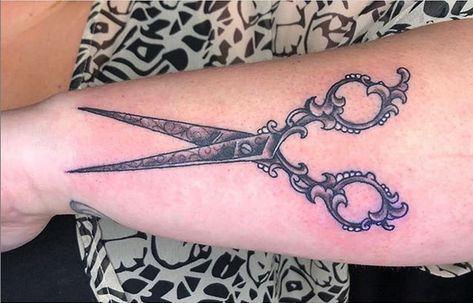 Fancy Scissors Tattoo, Ornate Scissors Tattoo, Gothic Scissors Tattoo, Hair Shears Tattoo, Vintage Shears Tattoo, Antique Scissors Tattoo, Embroidery Scissors Tattoo, Shear Tattoos, Sissor Tattoo